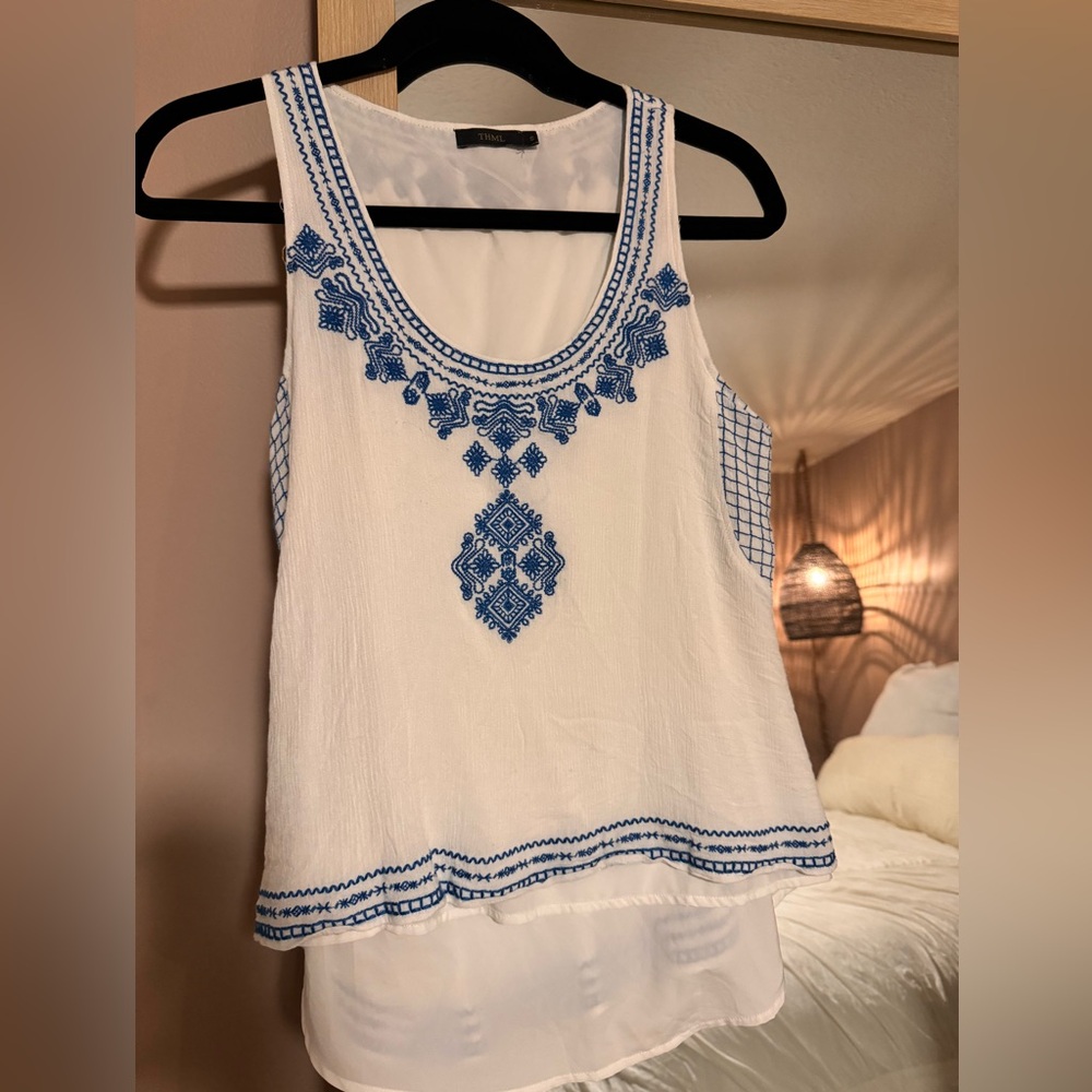 Embroidered tank top